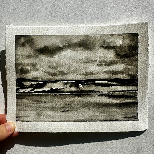 Abstract monochrome landscape - abstract,