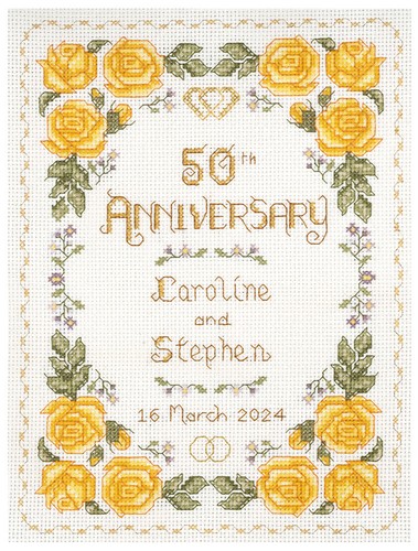 Golden wedding anniversary - golden,