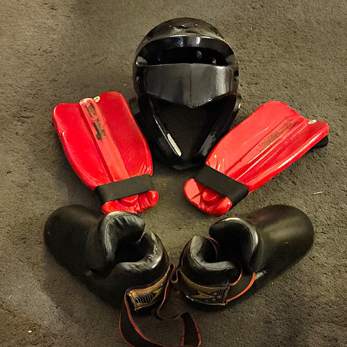 Martial arts child sparring - child,