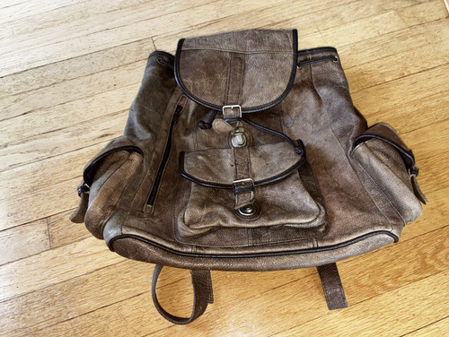 Vintage leather backpack brown - vintage,