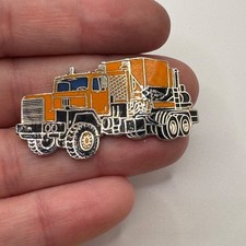 Vintage Pacific Trucks Heavy Duty Orange Truck Enamel Lapel Pin 1980s Style