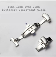 16/18/20/22mm Stainless Steel Butterfly Deployment Clasp For Watch Strap