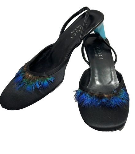 Gucci black and blue feathers - blue,