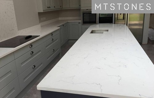 Marble effect quartz kitchen - marble,