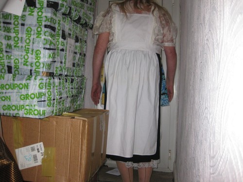 Victorian apron white - white/, lace/