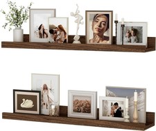 24" Floating Shelves Wall Mounted Set of 2 Walnut For Auction
