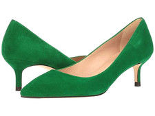 £175 NEW LK BENNETT Audrey APPLE GREEN SUEDE KITTEN HEELS Shoes  38.5 / 5.5 UK