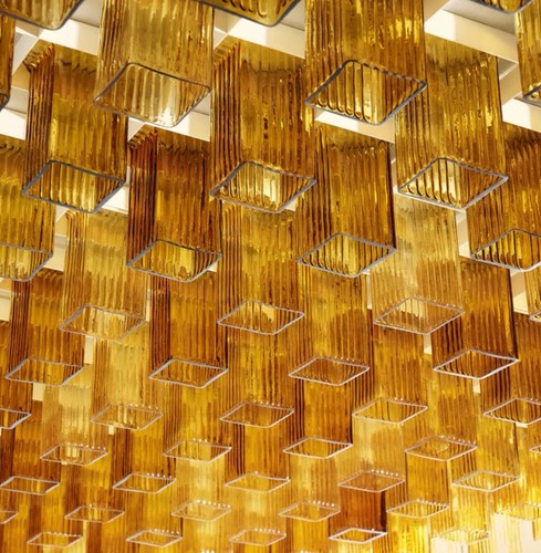 Venini yellow ceiling 70s - yellow,