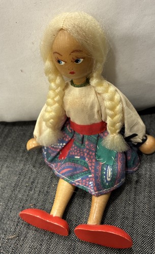 Vintage wooden polish peg doll - vintage,
