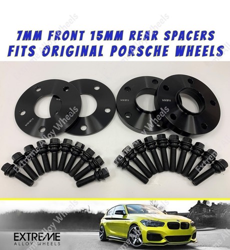 Black wheel spacers 7mm 15mm - black,