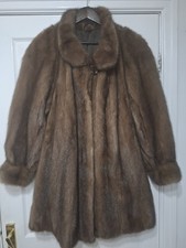 Stunning Hollywood style vintage retro mink fur swing coat XL 18 - 22
