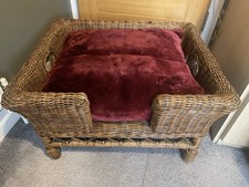 Oka Dog Bed With Matching Oka Cushion - Beautiful Item. Good Condition.