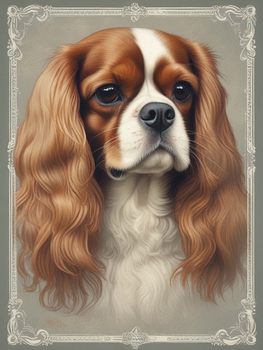 Cavalier king charles - cavalier, vintage