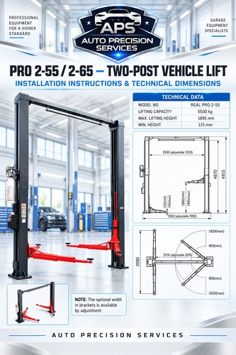 Two post 5500kg - 5500kg, heavy-duty