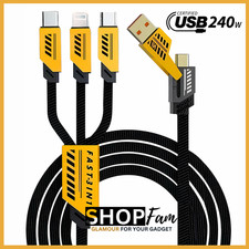 3-in-1 Multi USB Charging Cable, GaN 240W Fast Charger for iPhone & Samsung