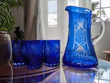 Vintage Bohemian Cobalt Blue