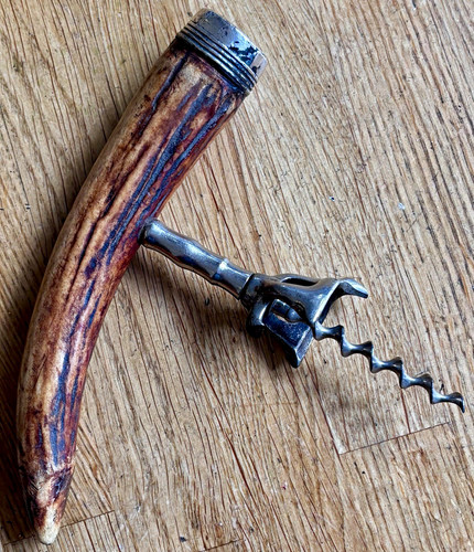 Antique antler corkscrew - antler, with