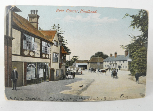 Hindhead huts corner postcard - hindhead,