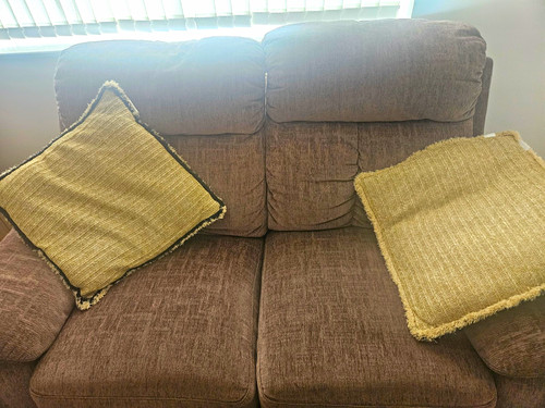 Brown fabric seater - fabric, 2-seater
