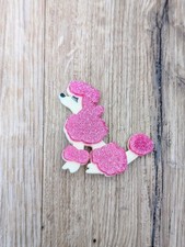 NEW Pink Glitter Poodle Acylic Brooch Vintage Retro Pinup 50s Kitsch Rockabilly