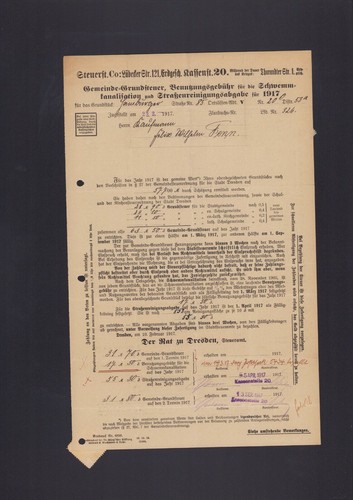 Dresden invoice 1917 city - invoice,