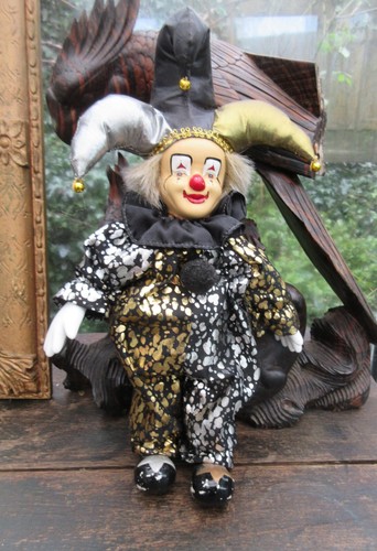 Harlequin jester clown doll - harlequin,
