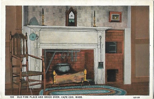Vtg post card old fire - post,