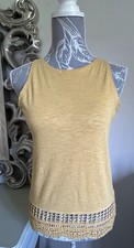 Long Vest Top Cami Stretch Plain Vest T-Shirt Womens Ladies Crochet UK 6 Tee 
