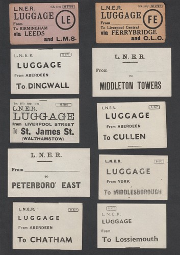 Ten old luggage labels label - ten,
