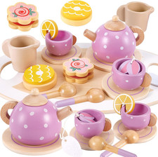 Kids Wooden Toy Tea Set for