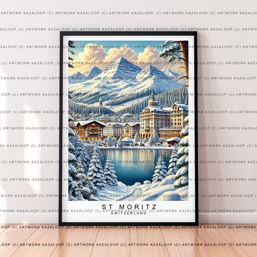 Winter alpine poster - alpine, moritz