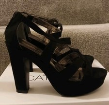 Women Catwalk Platform Black  Faux Suede Sandals UK 5 New With Box  Rrp 24.99