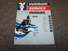 1975 Evinrude 6 HP Outboard Motor Shop Service Repair Manual Guide Book xz