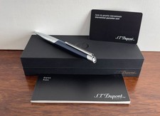 ST Dupont Defi Silver & Blue Lacquer Ballpoint Pen. Box & Papers. Mint.
