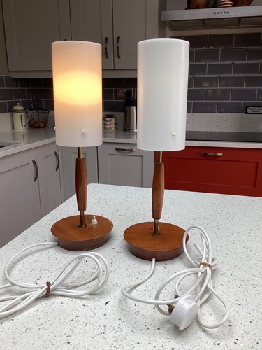 Pair mid century bedside table - bedside,