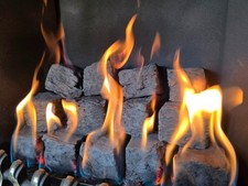 Gas Fire Coals Square Bio Ethanol Replacement 20 Ceramic LPG Electric fires