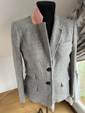 Joules Ladies Wiscombe Tweed Wool Jacket Blazer  Grey, Flecked, UK14 VGC