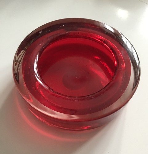 Whitefriars red glass - dish, or
