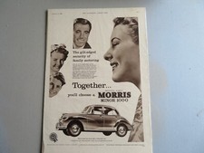 The illustrated London News MORRIS MINOR 1000 1959 ADVERT 35 X 26 CM