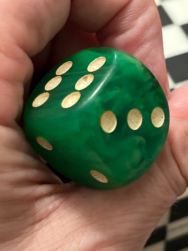 Old backgammon marbled - , green