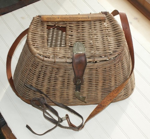Vintage wicker fishing creel - vintage,