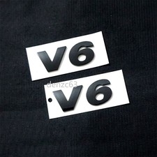 2x Black Glossy V6 Plastic