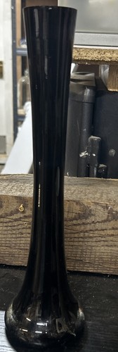 Tall black bud vase - black,