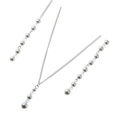 Bride crystal pearl pendant - crystal,