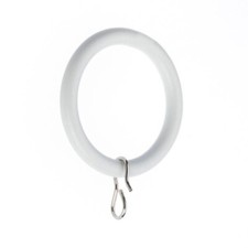 22 White Metal Circle Steel Pleated Curtain Pole Rings Hooks Craft Ring Set 45mm