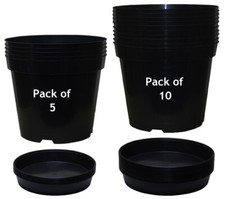 Black plastic plant pots - pots, +