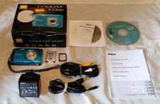 Boxed Working Blue Nikon Coolpix S3300 16MP Digital Camera & Battery/USB/SD etc