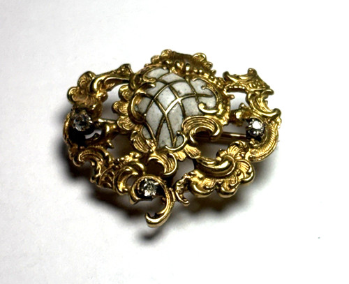 Antique 14k gold lapel - antique,