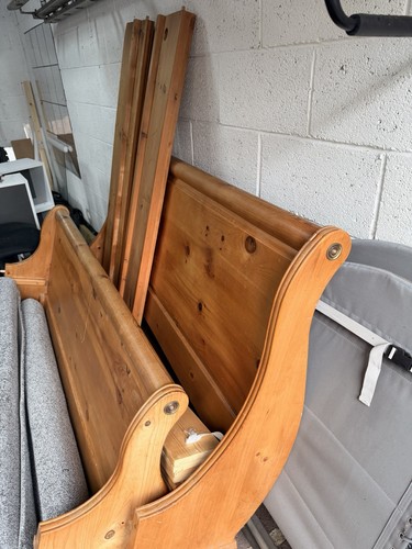 Oak sleigh bed king size - bed,