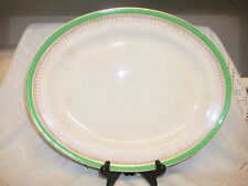 1930s SOLIAN WARE QUEENS GREEN LARGE MEAT PLATTER 14 X 11 INCHES 